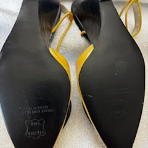 Vintage STUART Stuart Wiseman leather sling back wedges NWOT Size 8-1/2 +/- - Picture 8 of 11